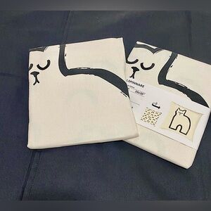 Charming Cat Print Fabric pillow cover